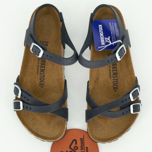 Birkenstock Kumba Oiled Leather Sandals Black Size 8 Regular NIB EU Size 39 - Picture 3 of 12